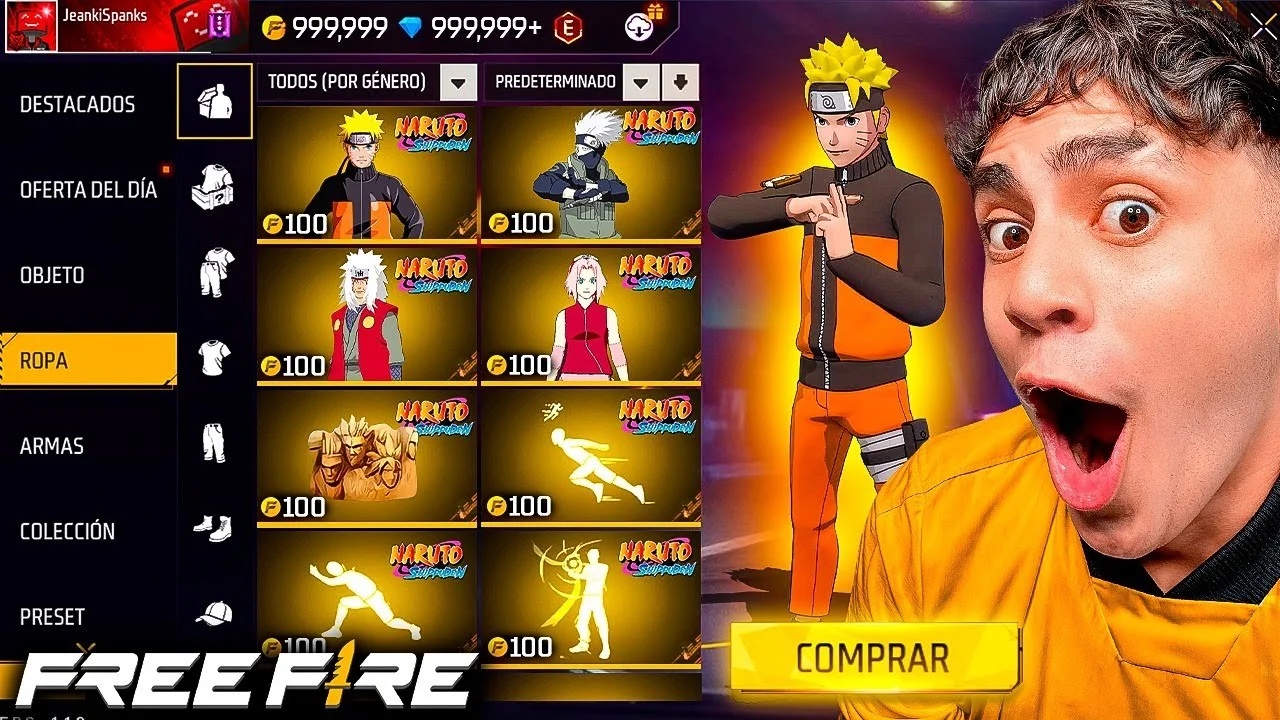 Consigue Skins GRATIS de la colaboración Naruto x Free Fire! 🔥